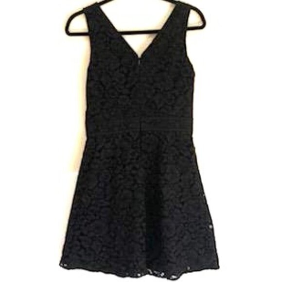 Ann Taylor Loft Sleeveless Black Lace Dress Sz 4 Y2K HOCO Flirty Baby Doll - Picture 2 of 4